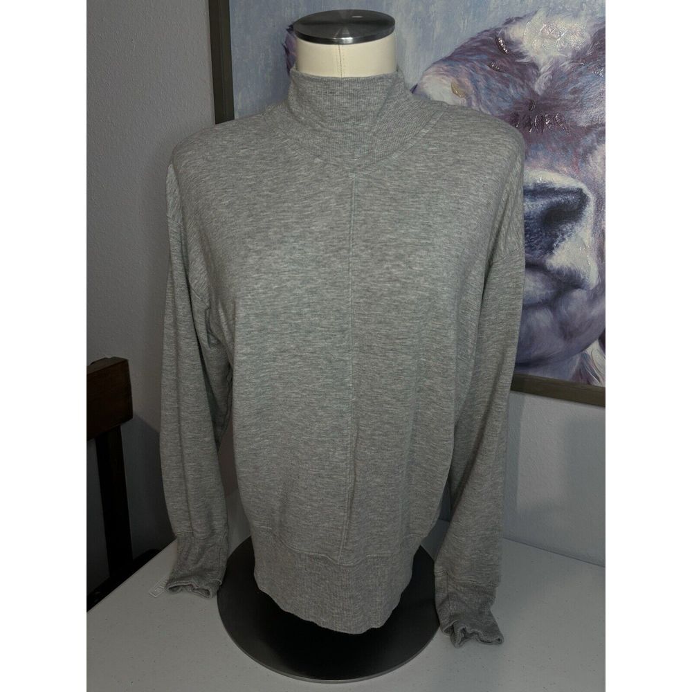 Athleta Women's XXS Light Gray High Neck Lightweight Pullover Sweatshirt